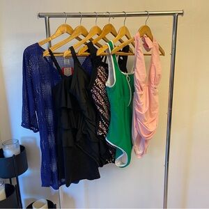 Mixed Lot of 6 Women Large Swimwear One Piece swimsuit & Cover up Resort Summer